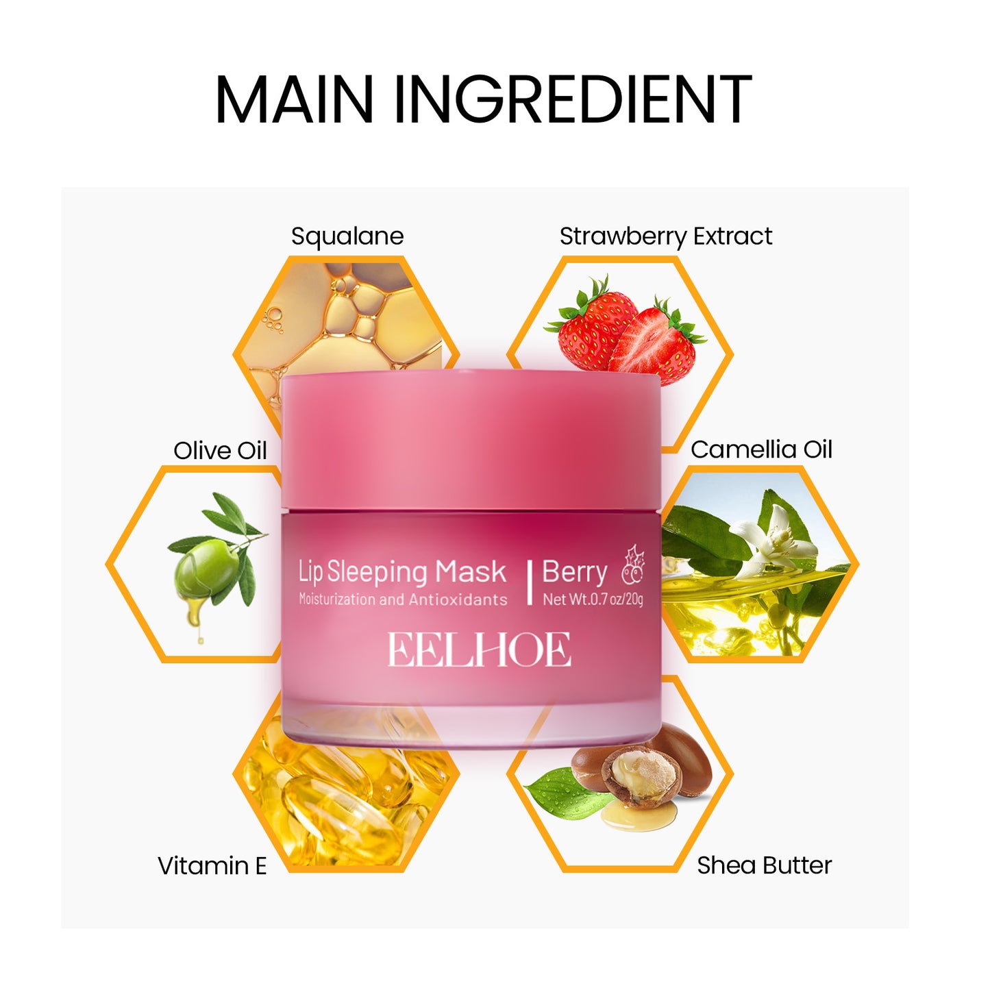 EELHOE Lip Sleeping Mask Moisturizing Hydrating Gentle Exfoliating Dead Skin Plumping Full Smooth Lip Mask